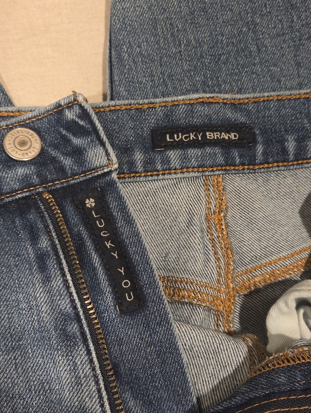 Lucky Brand Relaxed Taper Jeans 6/28 Distressed Raw Hem Straight Leg Boyfriend - Picture 4 of 13